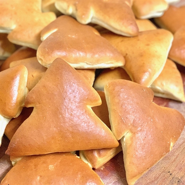Brioche kerstboombroodjes